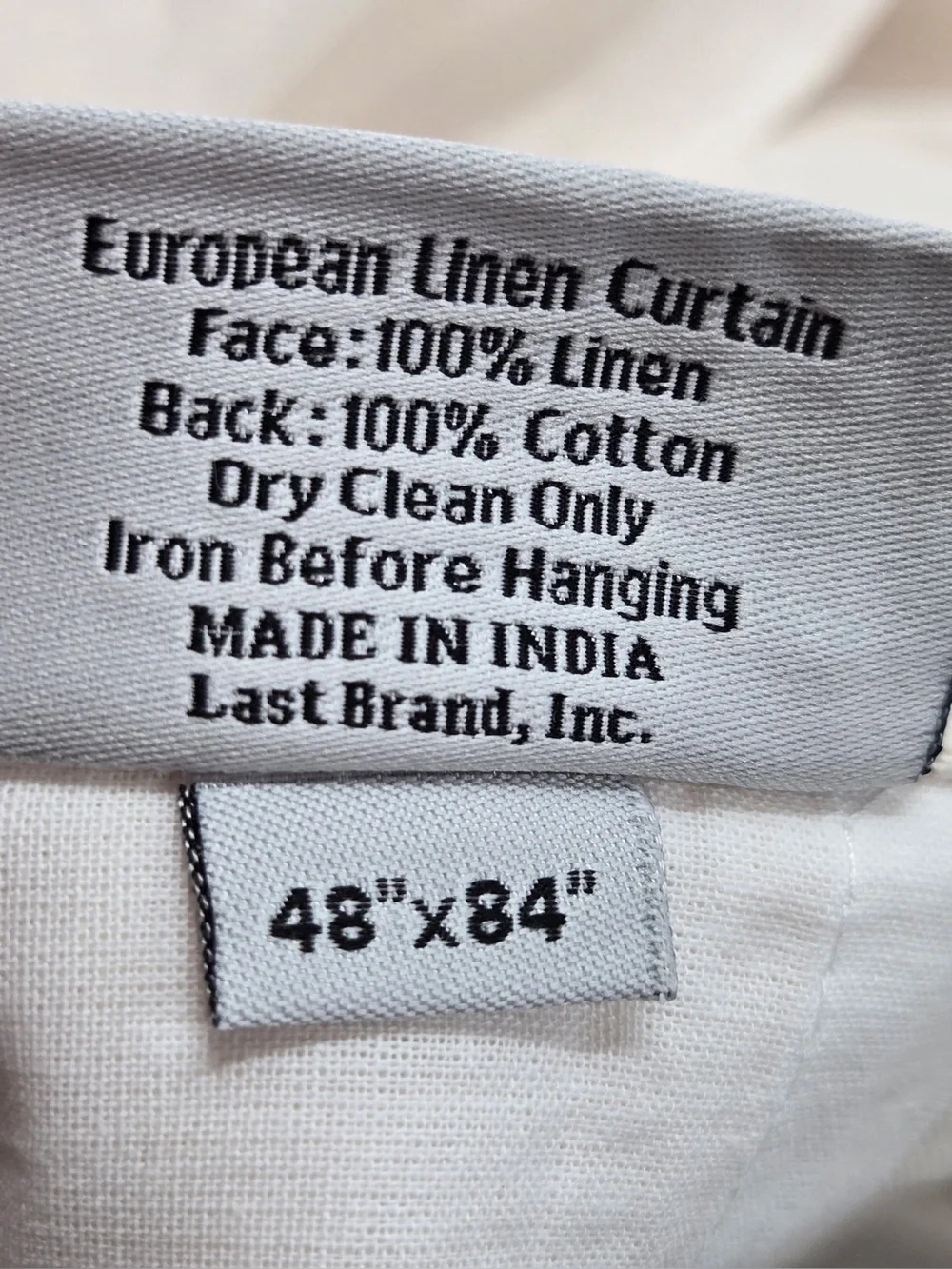 NWT QUINCE Set Of 2 48x84 European Linen Curtains Cream 0502